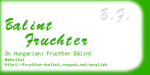 balint fruchter business card